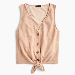 J.Crew Tie Front Tank in Beige Blush